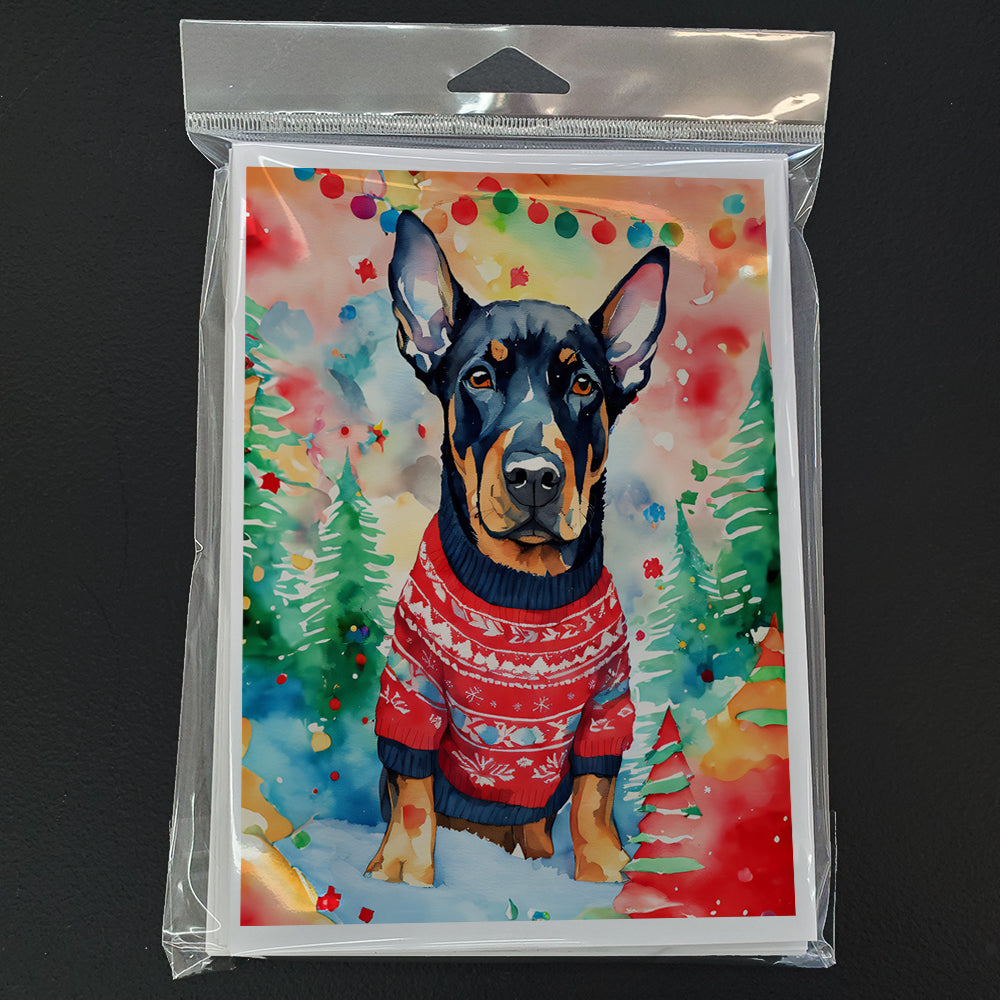 Doberman Pinscher Christmas Greeting Cards Pack of 8