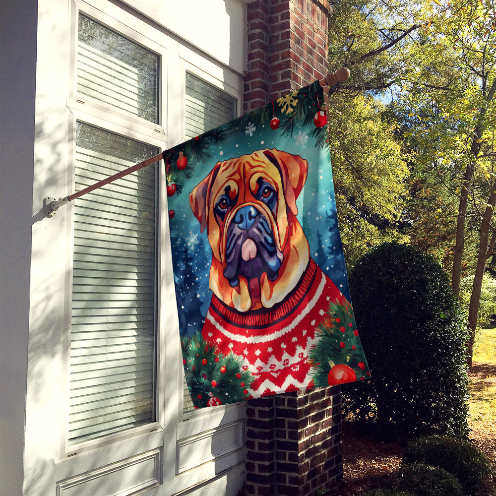 Dogue de Bordeaux Christmas House Flag