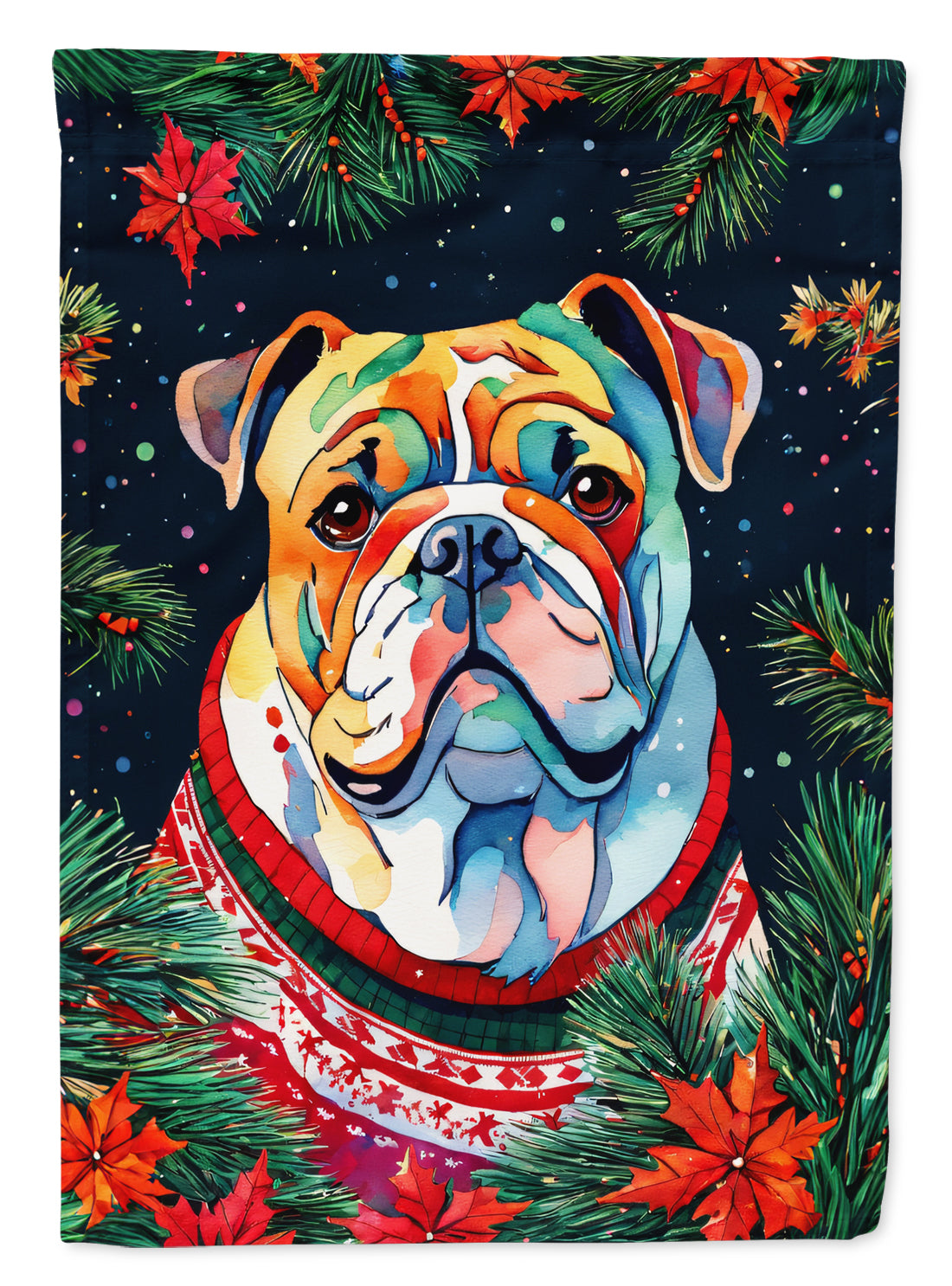 Buy this English Bulldog Christmas House Flag