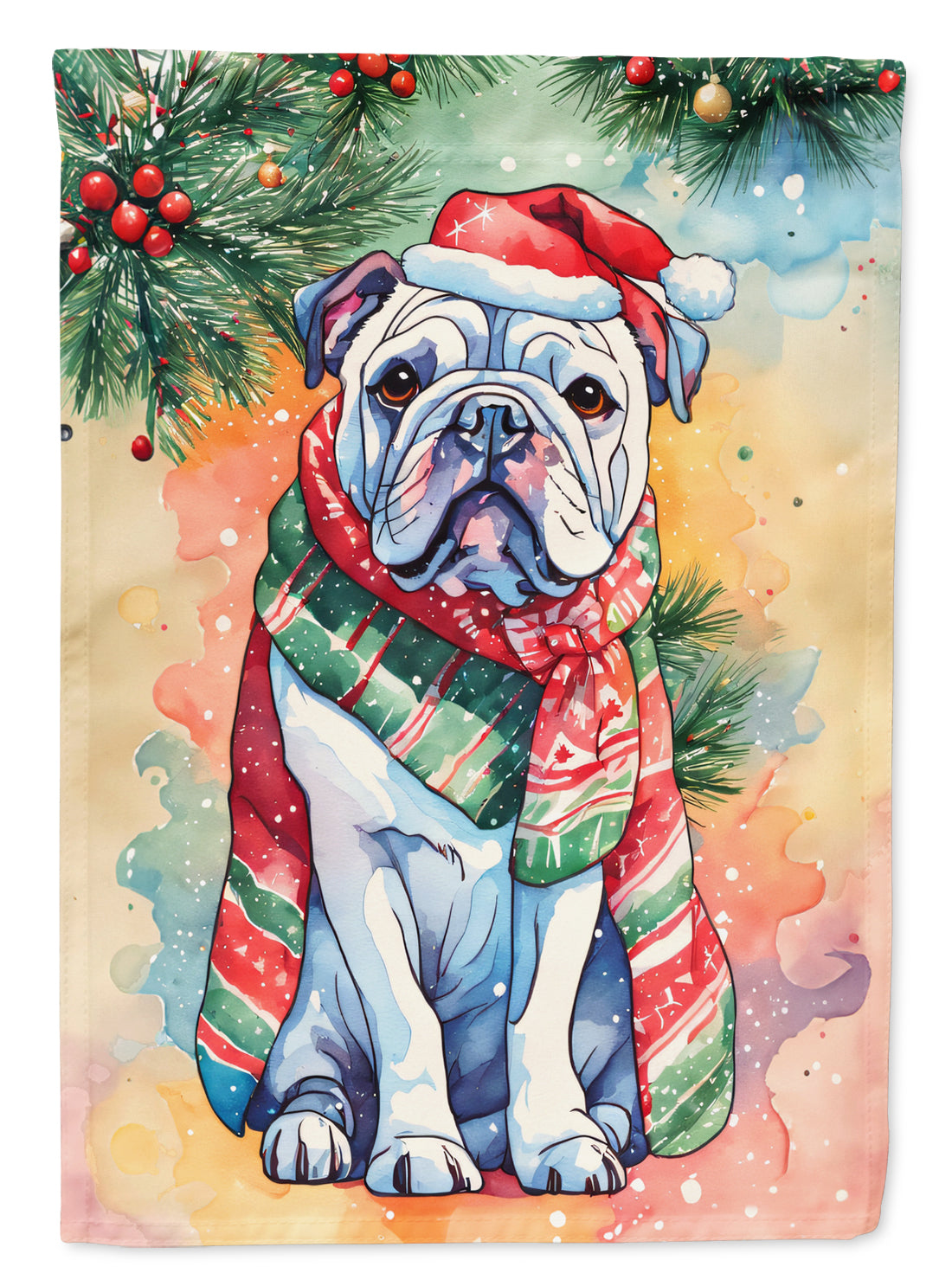 Buy this English Bulldog Christmas House Flag