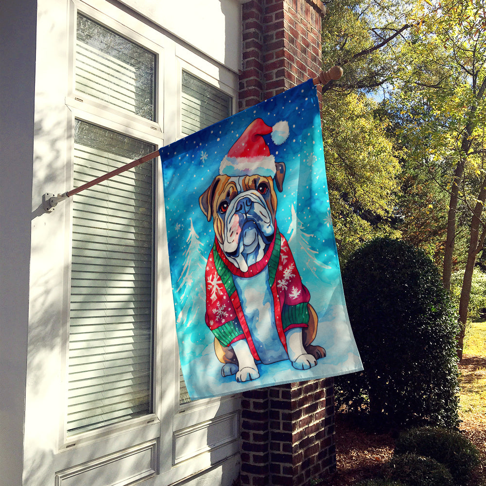 English Bulldog Christmas House Flag