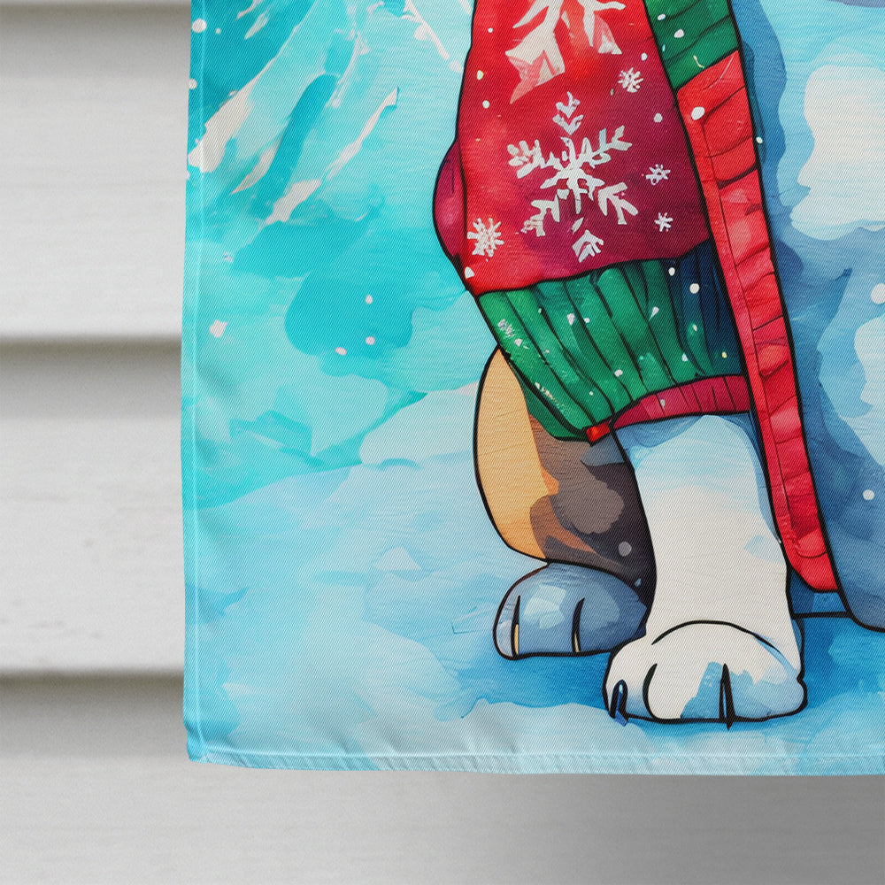 English Bulldog Christmas House Flag