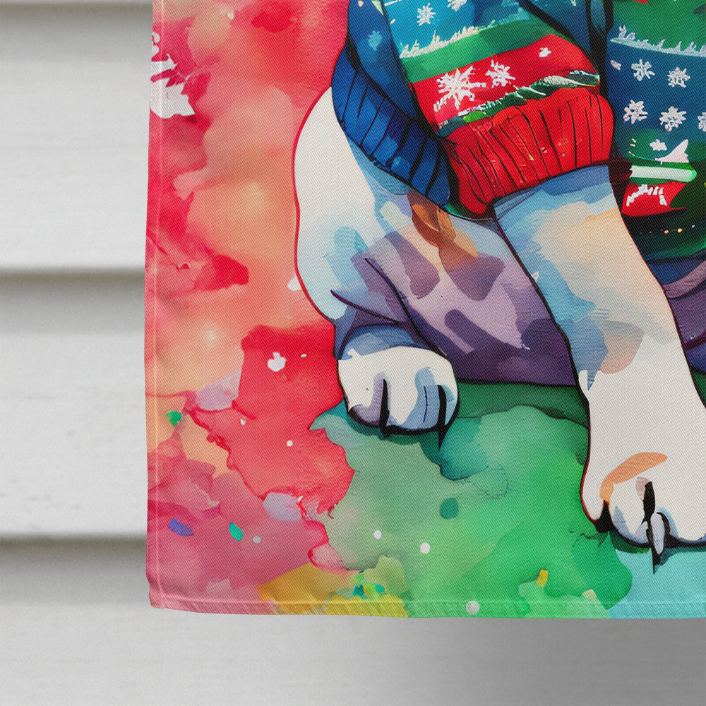 English Bulldog Christmas House Flag