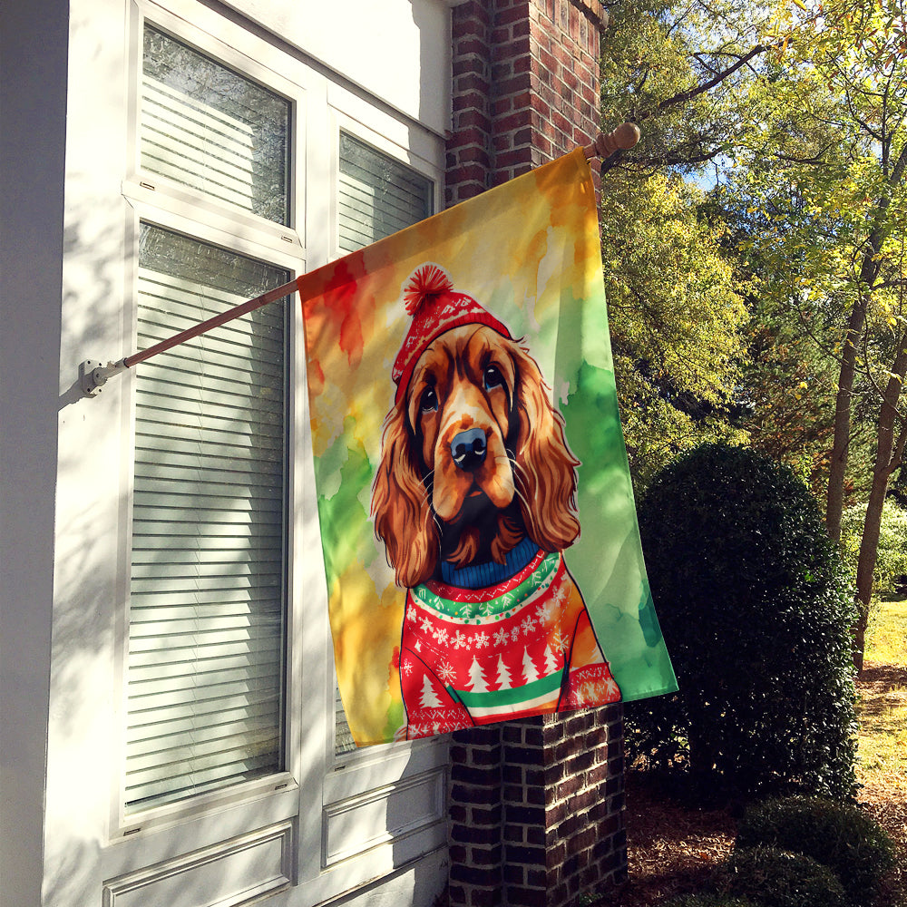 English Cocker Spaniel Christmas House Flag