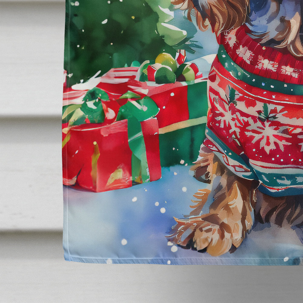 English Cocker Spaniel Christmas House Flag