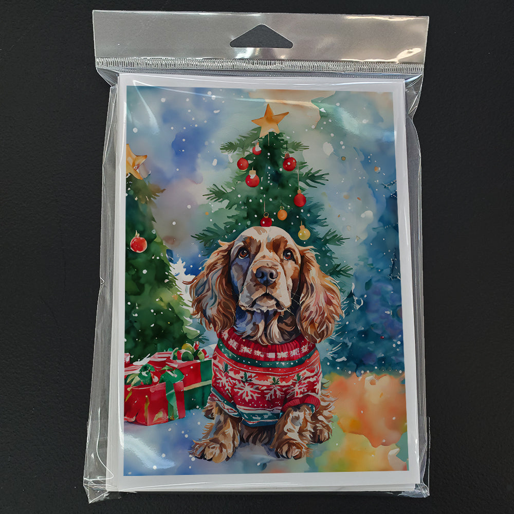 English Cocker Spaniel Christmas Greeting Cards Pack of 8