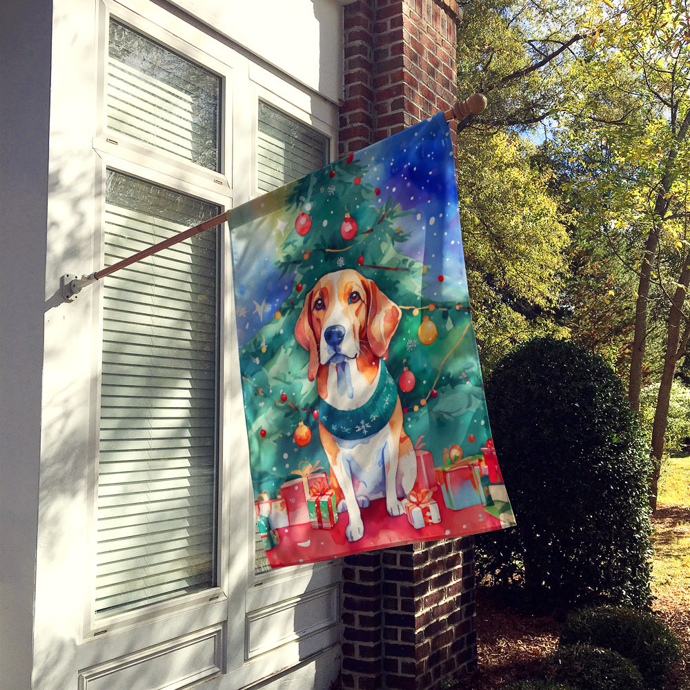 English Foxhound Christmas House Flag