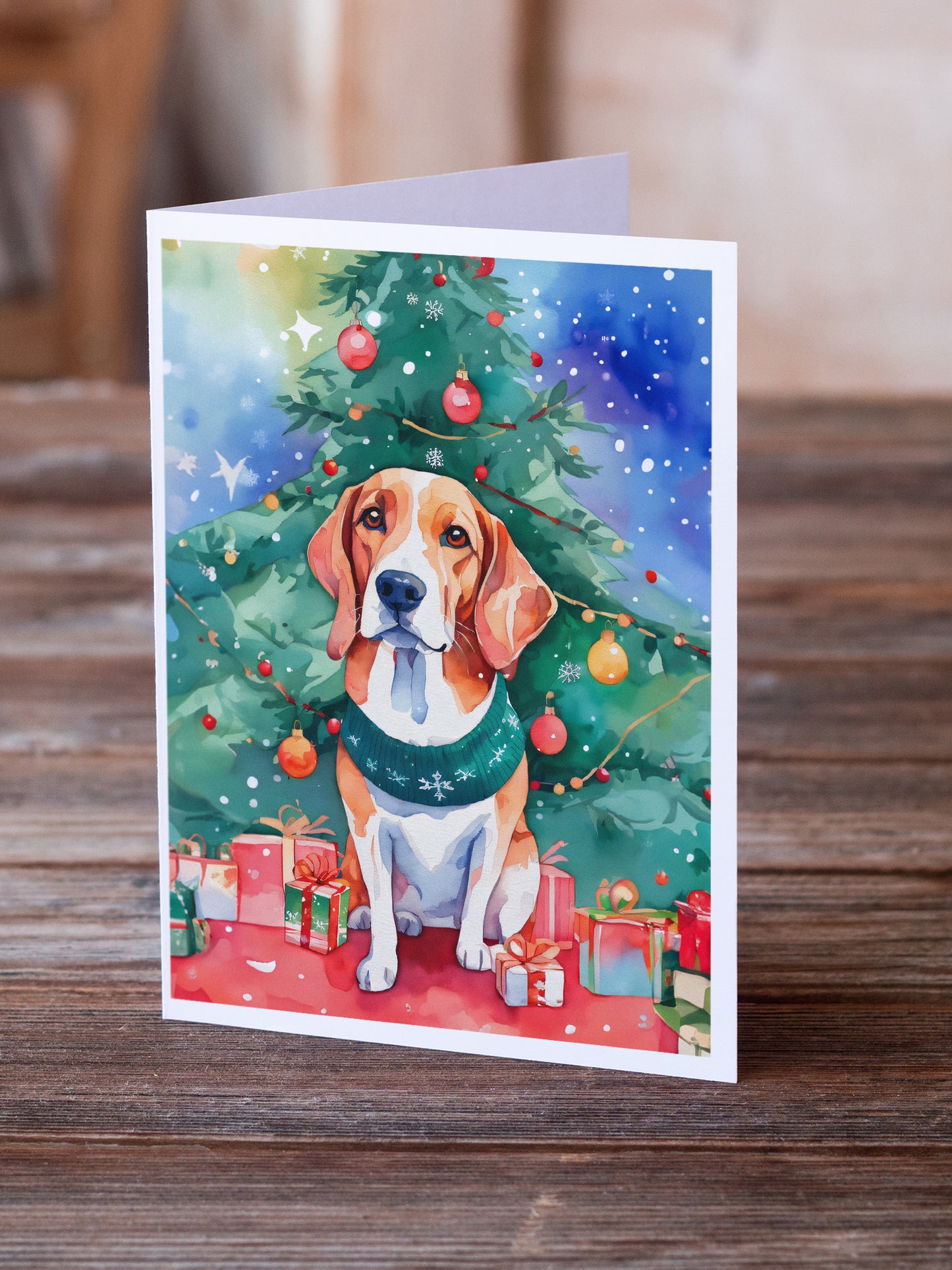 English Foxhound Christmas Greeting Cards Pack of 8
