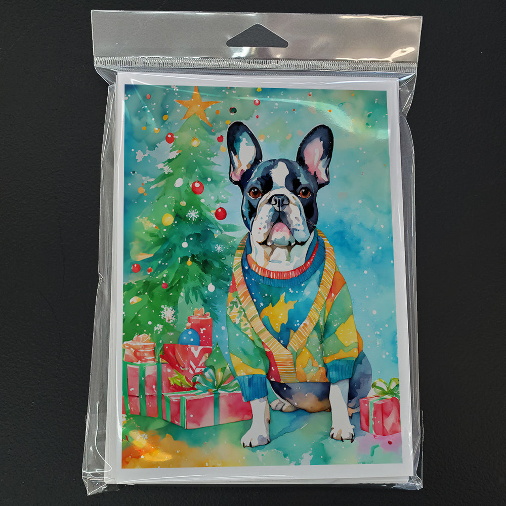 French Bulldog Christmas Greeting Cards Pack of 8