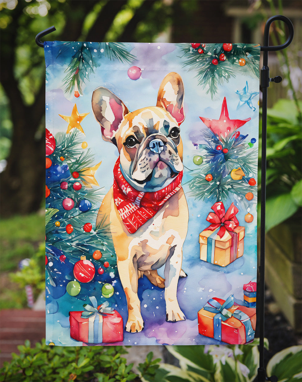 French Bulldog Christmas Garden Flag