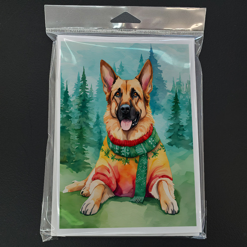 German Shepherd Christmas Greeting Cards Pack of 8