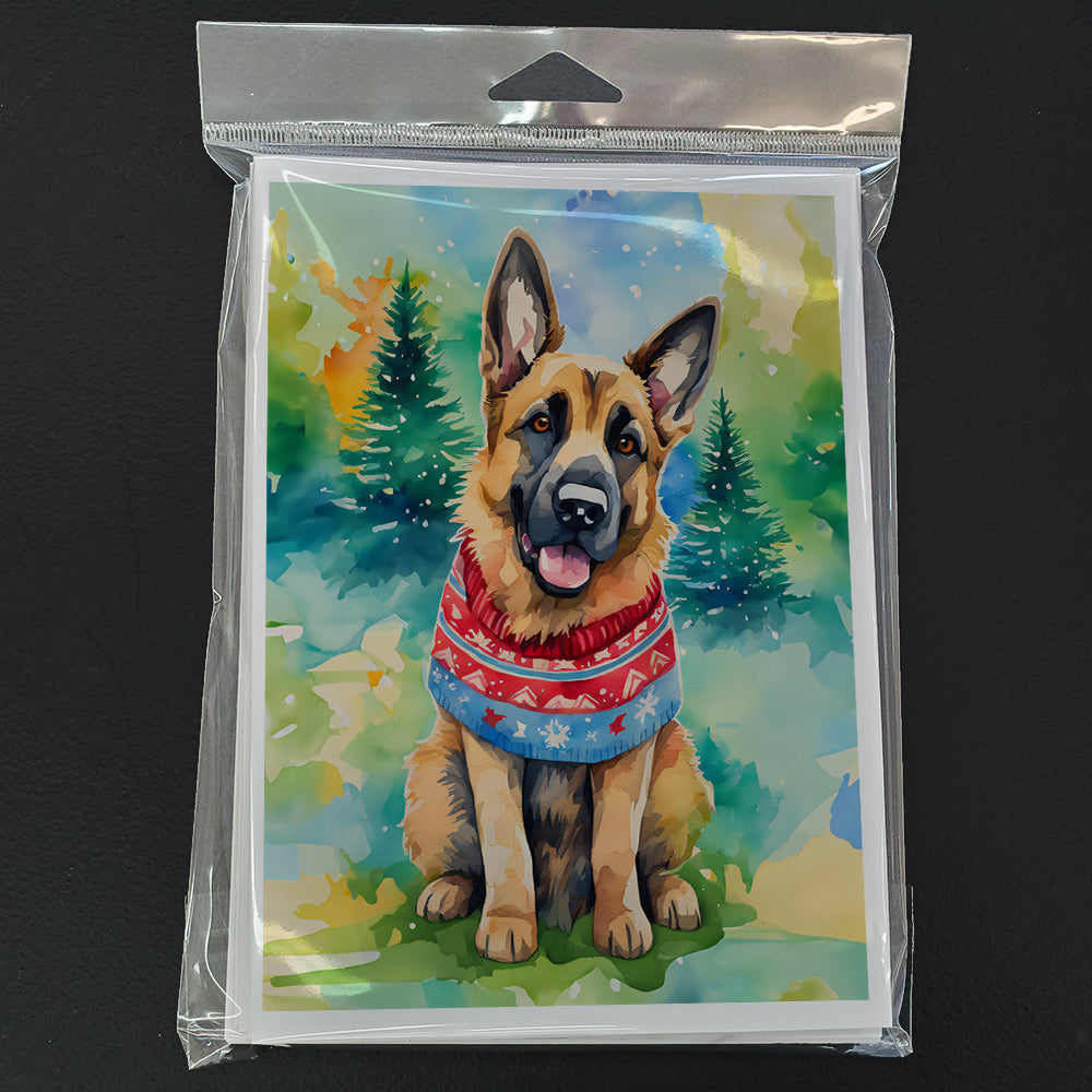 German Shepherd Christmas Greeting Cards Pack of 8