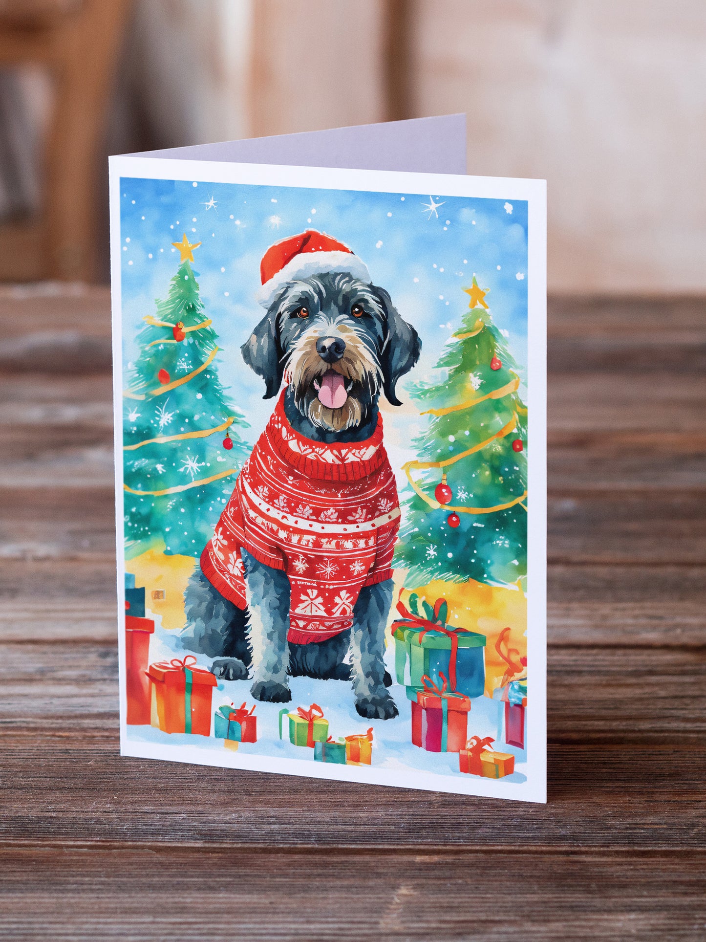 German Wirehaired Pointer Christmas Greeting Cards Pack of 8