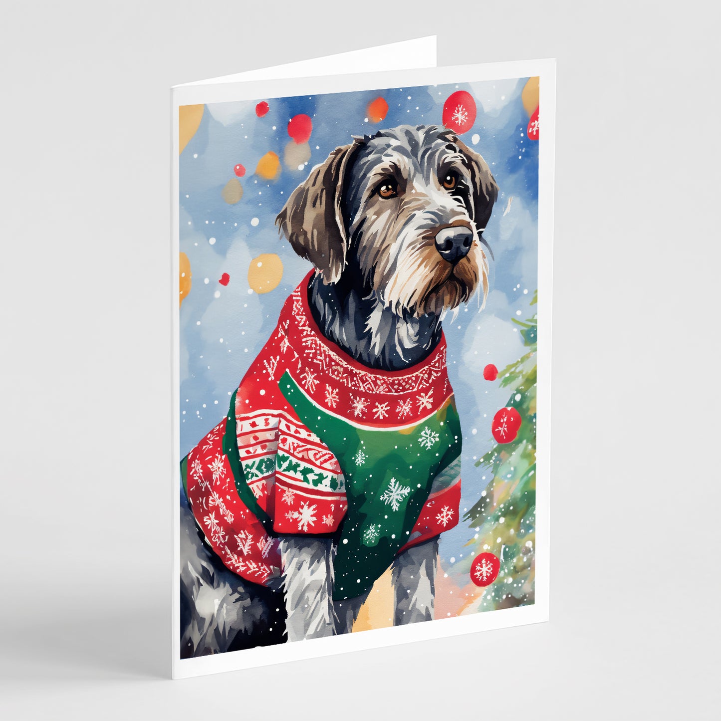 Buy this German Wirehaired Pointer Christmas Greeting Cards Pack of 8