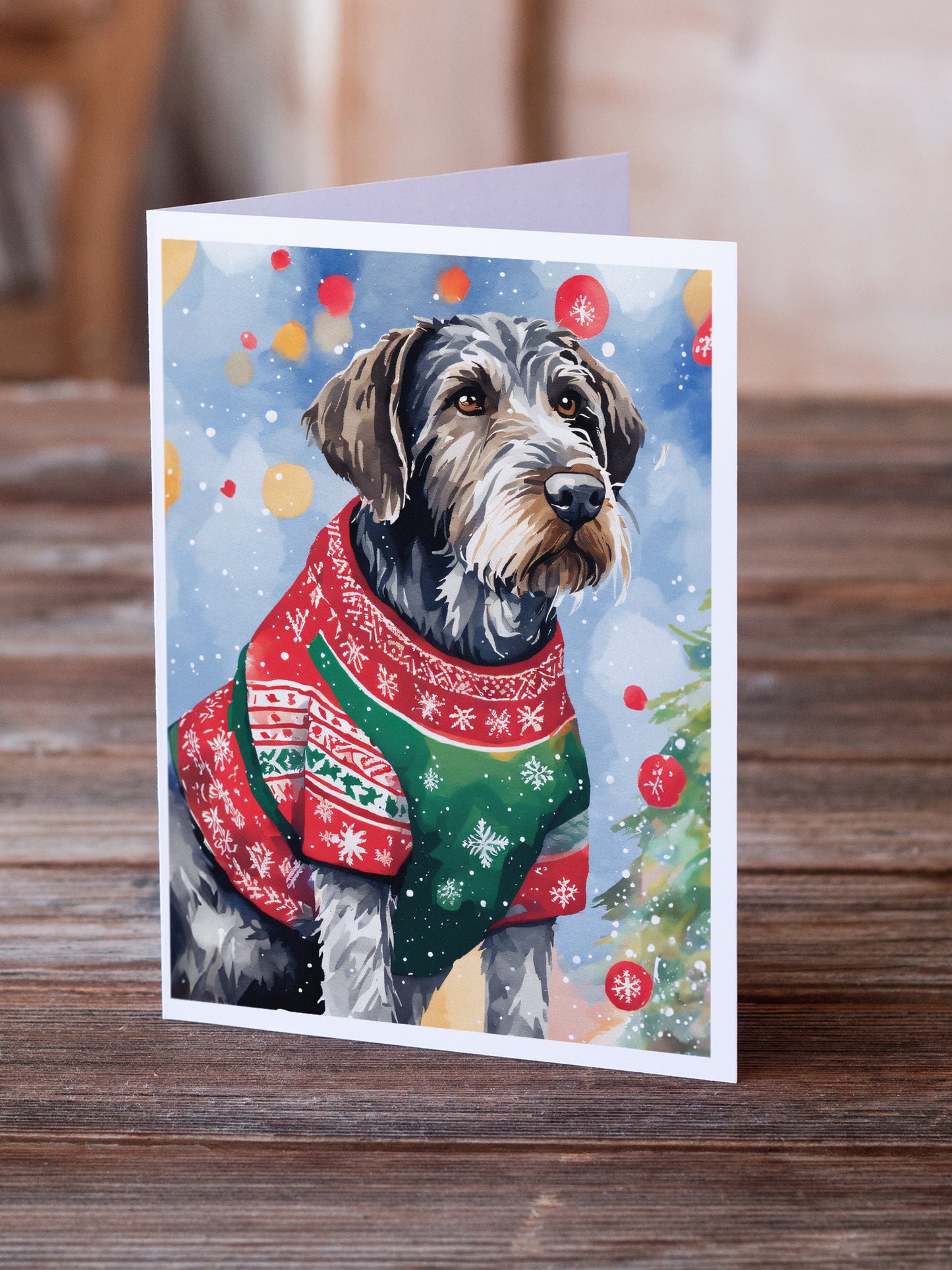 German Wirehaired Pointer Christmas Greeting Cards Pack of 8