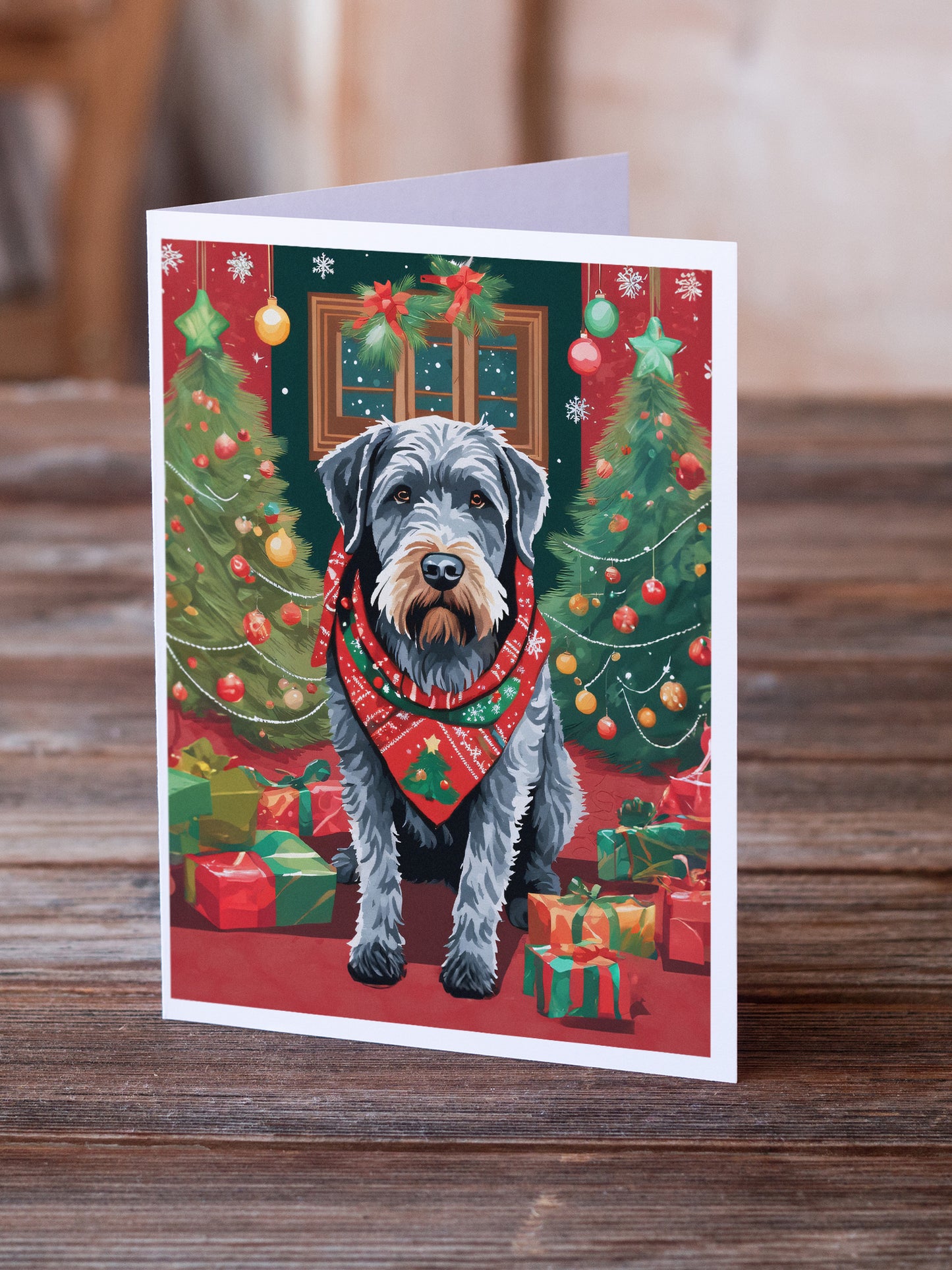 German Wirehaired Pointer Christmas Greeting Cards Pack of 8