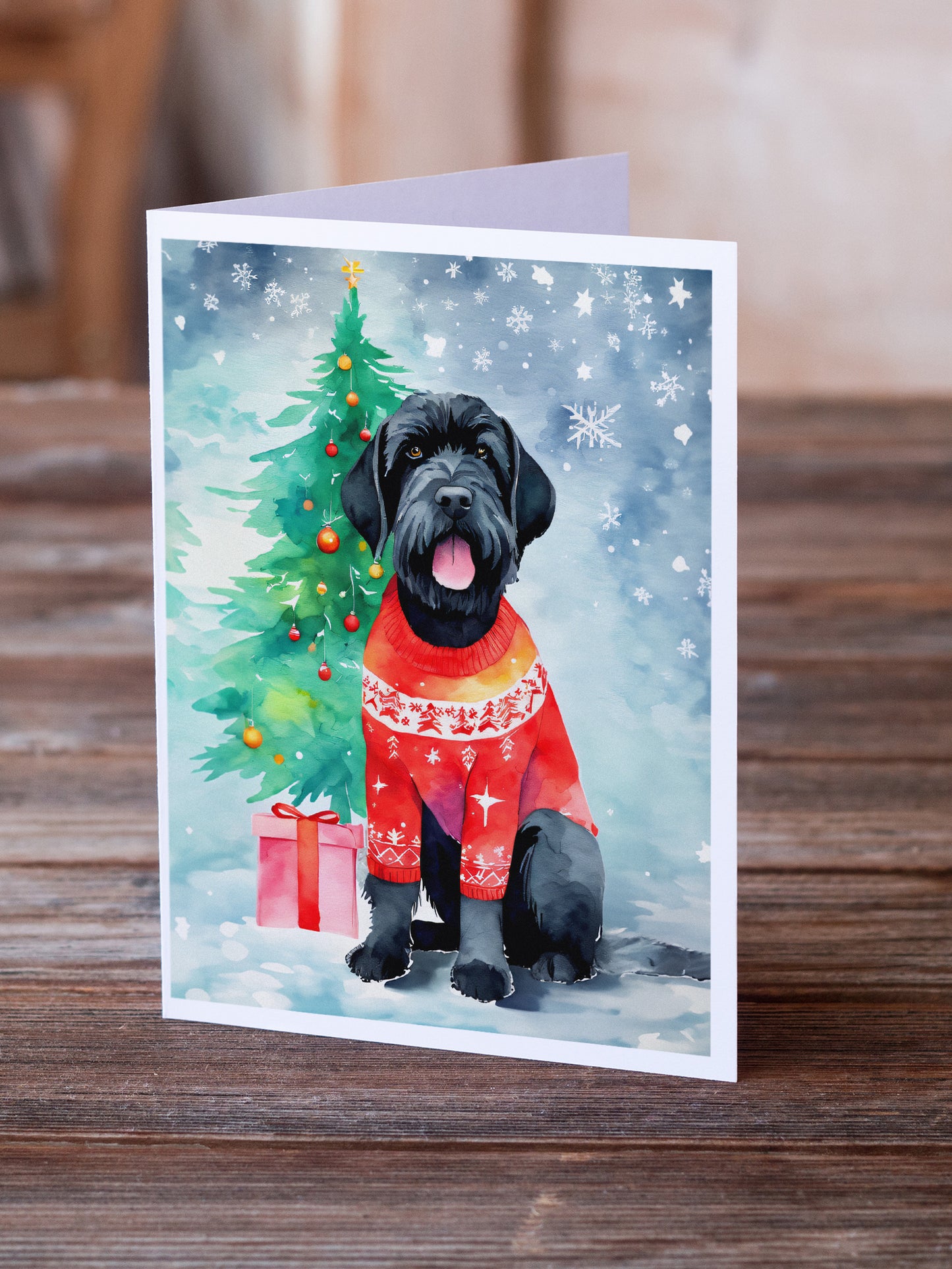 Giant Schnauzer Christmas Greeting Cards Pack of 8