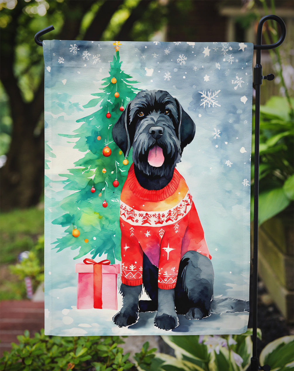 Giant Schnauzer Christmas Garden Flag