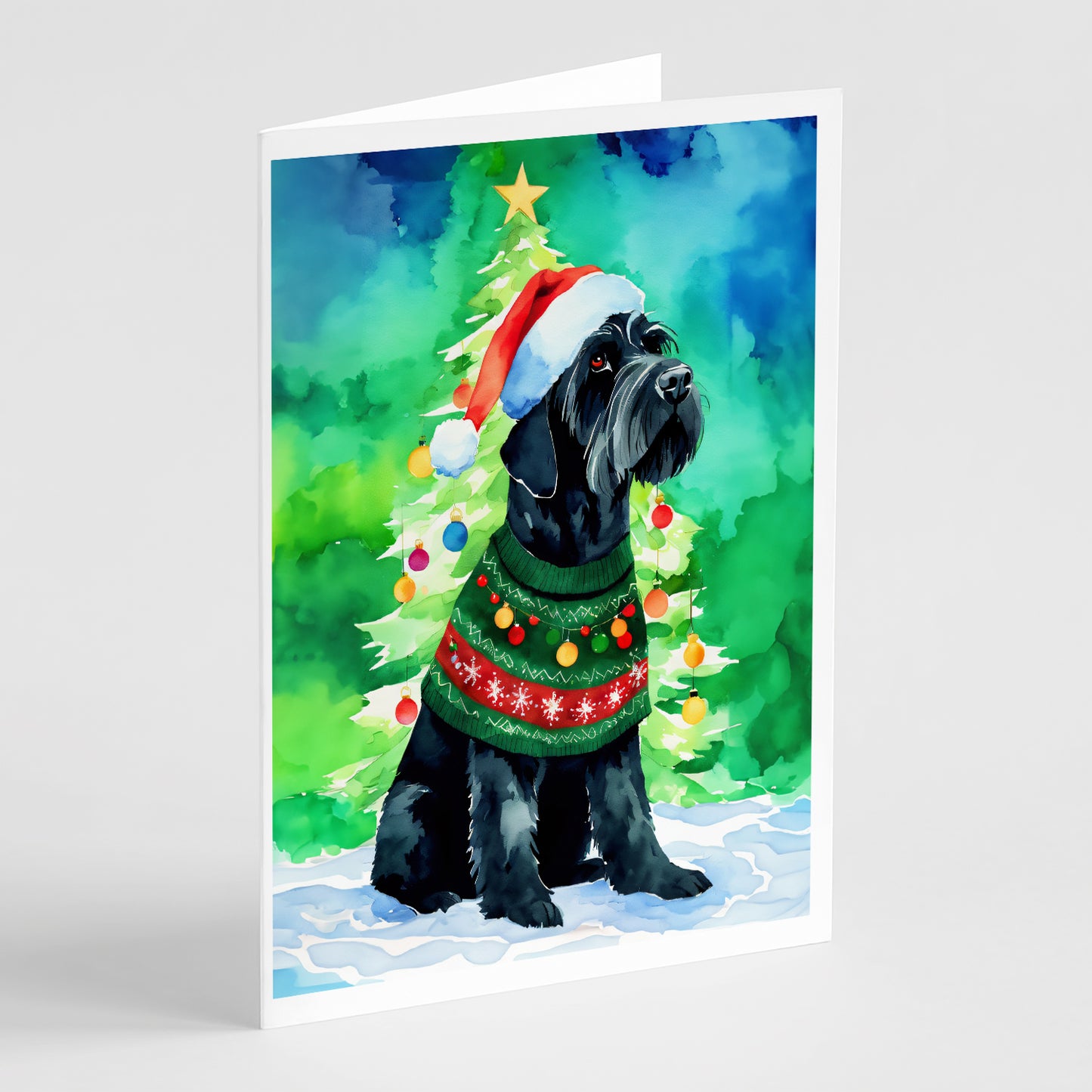 Buy this Giant Schnauzer Christmas Greeting Cards Pack of 8