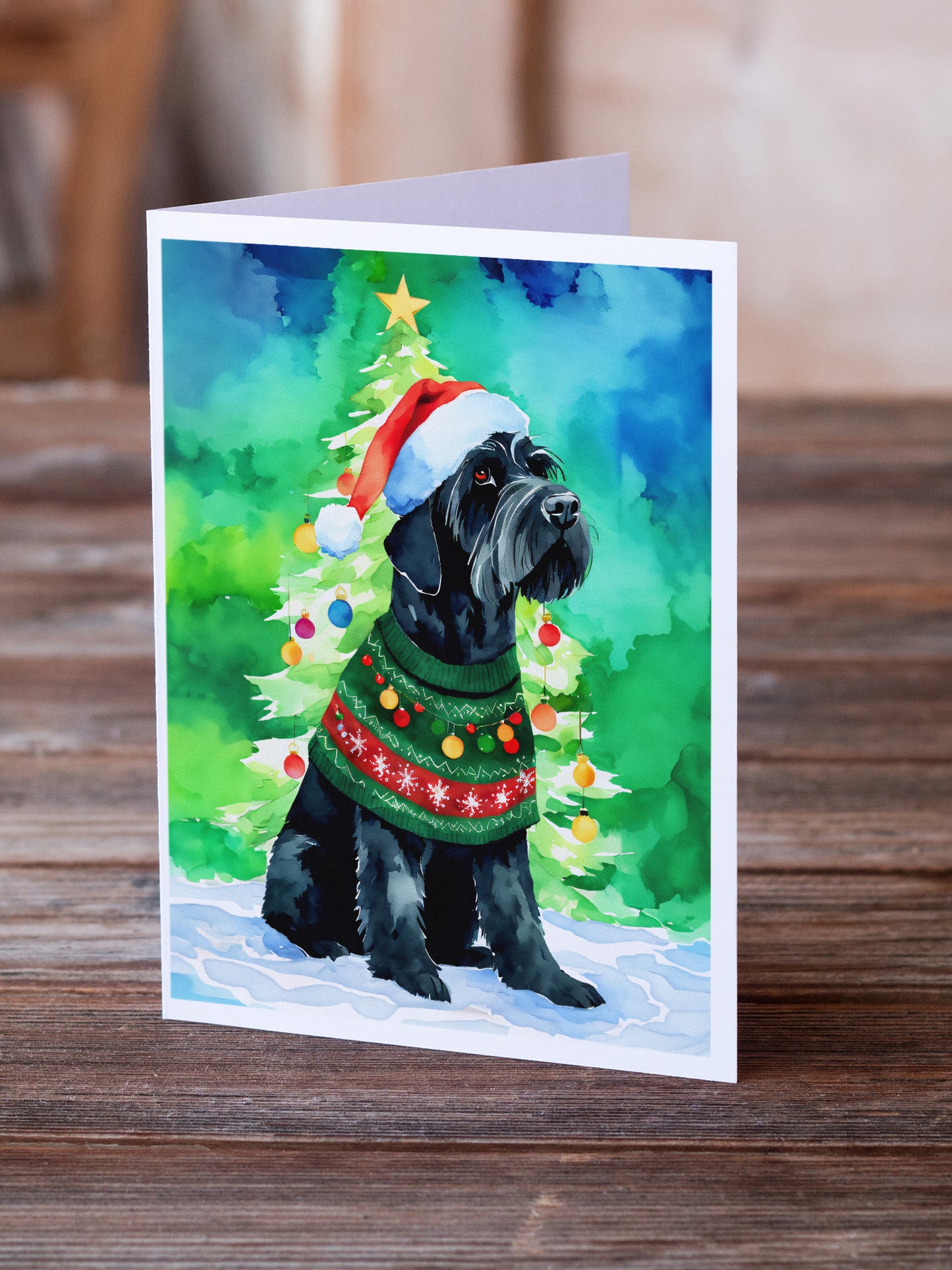 Giant Schnauzer Christmas Greeting Cards Pack of 8