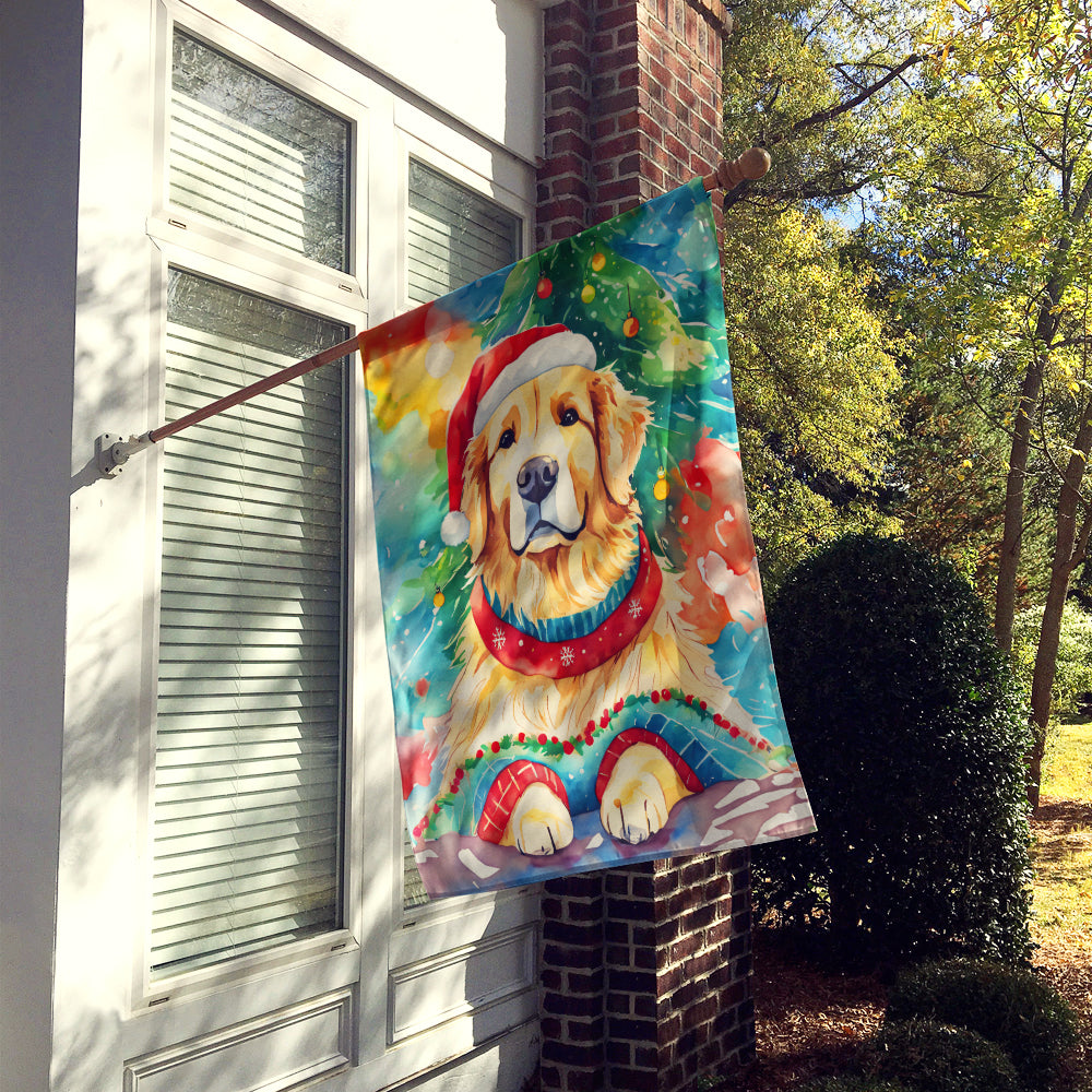 Golden Retriever Christmas House Flag