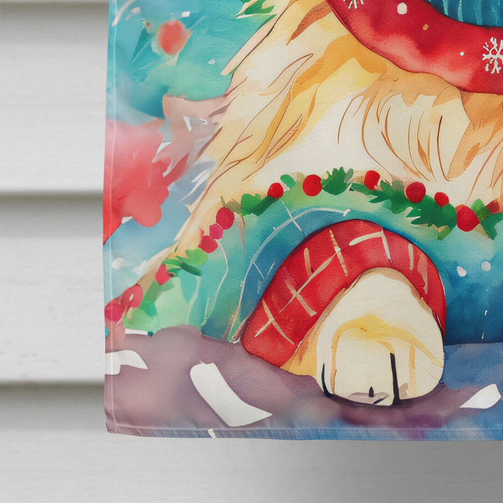 Golden Retriever Christmas House Flag