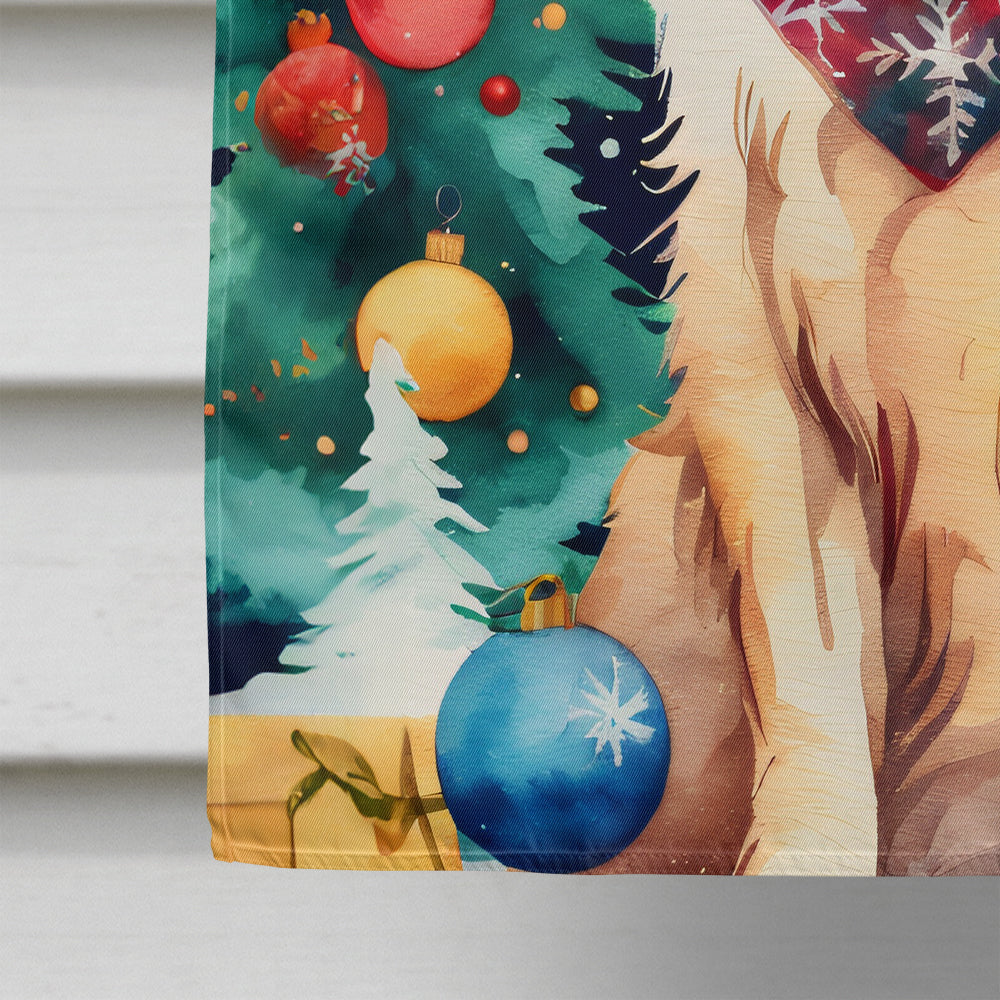 Golden Retriever Christmas House Flag