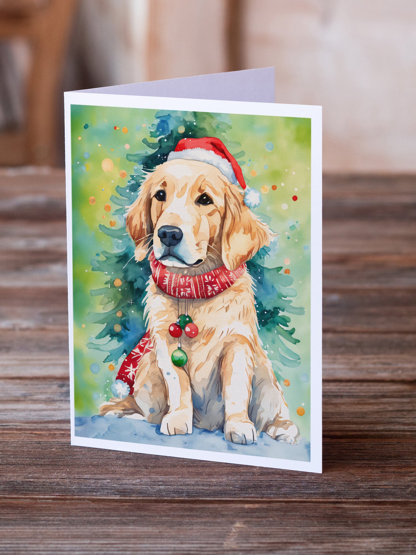 Golden Retriever Christmas Greeting Cards Pack of 8