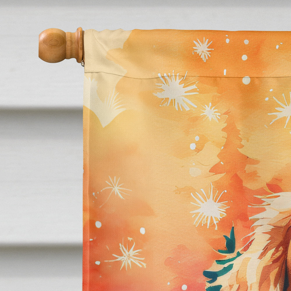 Golden Retriever Christmas House Flag