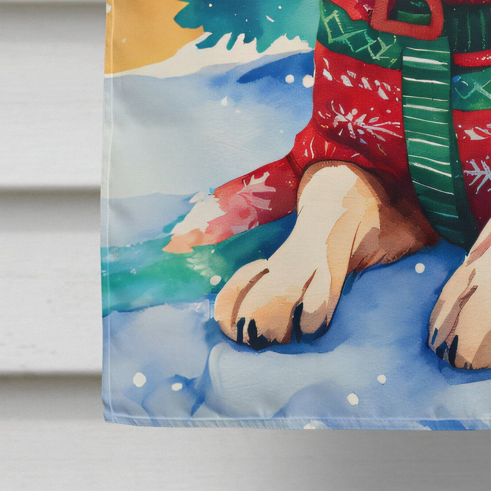 Golden Retriever Christmas House Flag