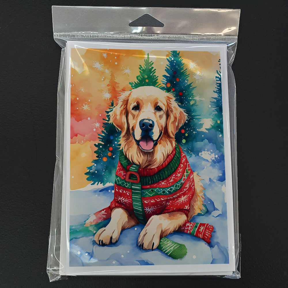 Golden Retriever Christmas Greeting Cards Pack of 8