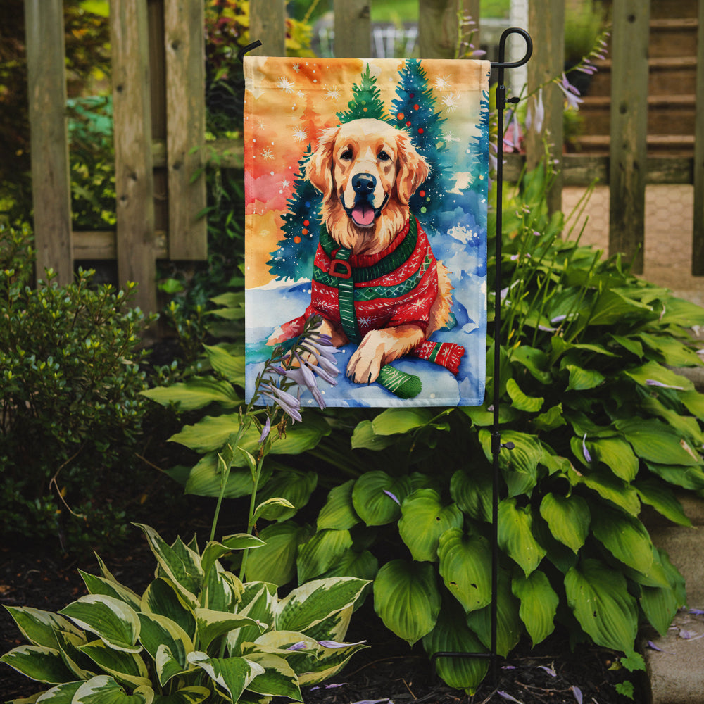 Golden Retriever Christmas Garden Flag