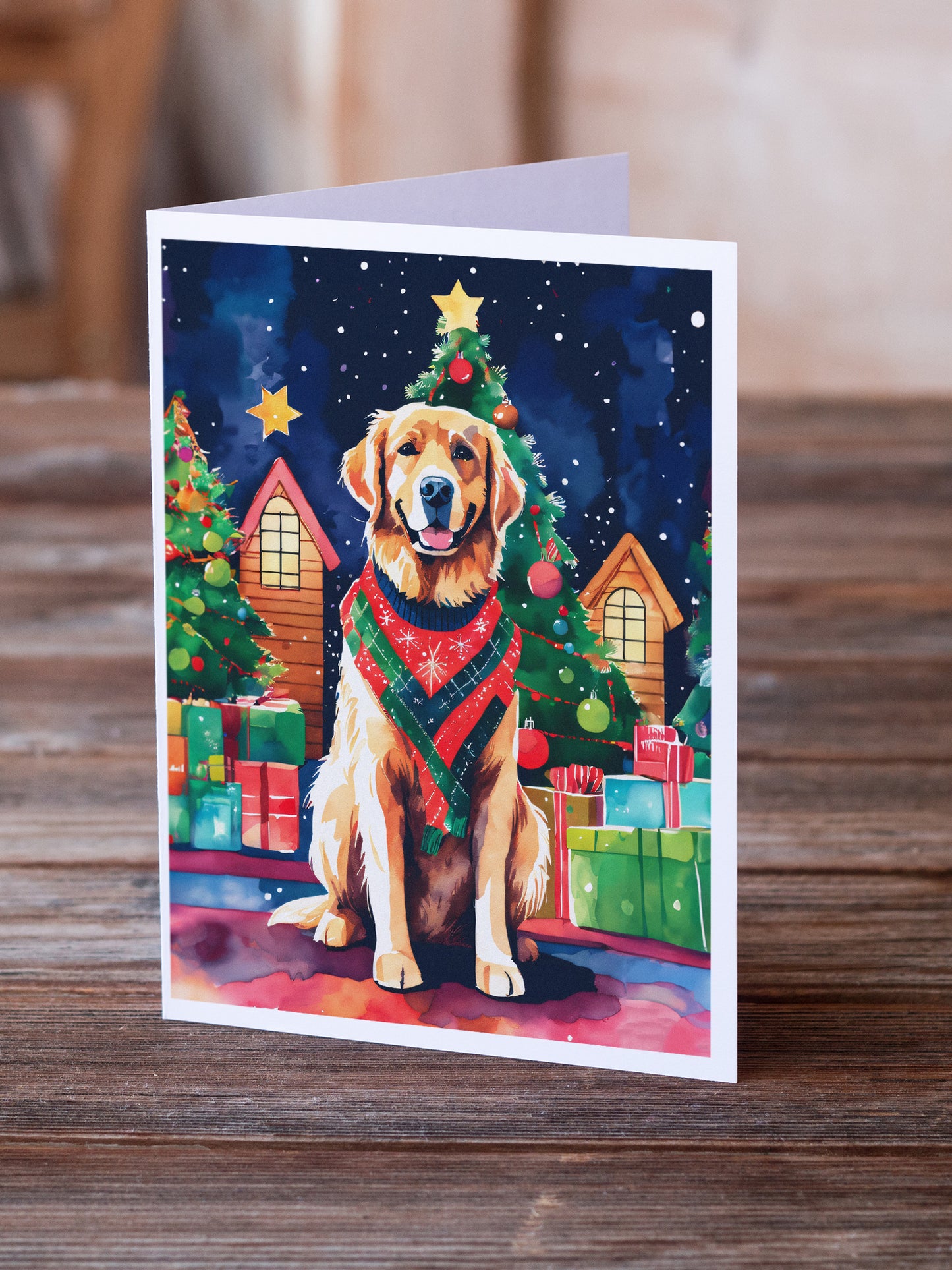 Golden Retriever Christmas Greeting Cards Pack of 8