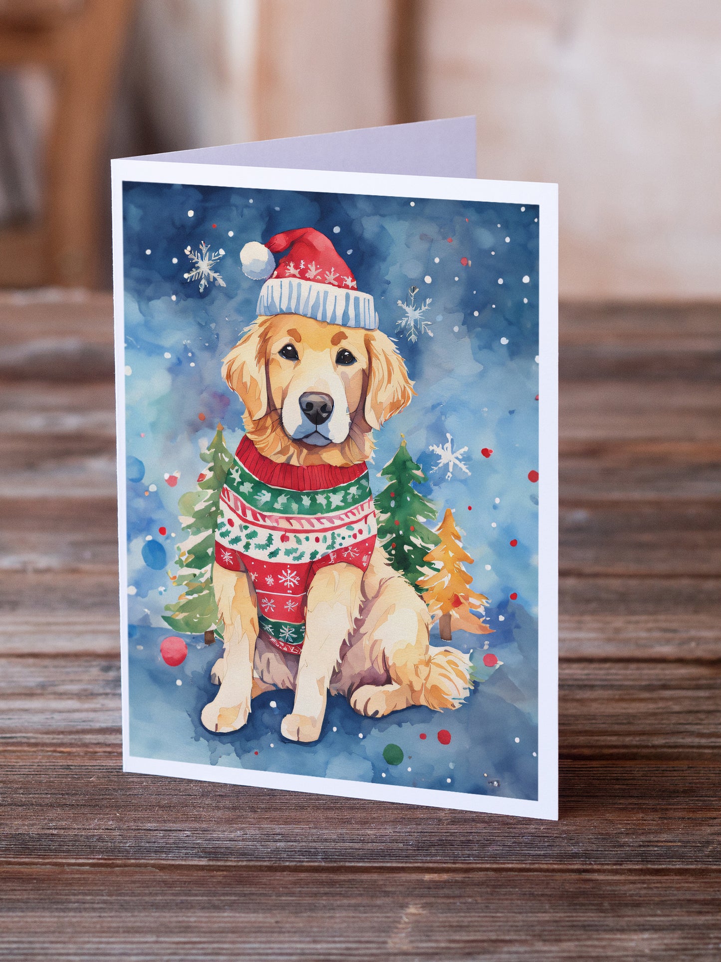 Golden Retriever Christmas Greeting Cards Pack of 8