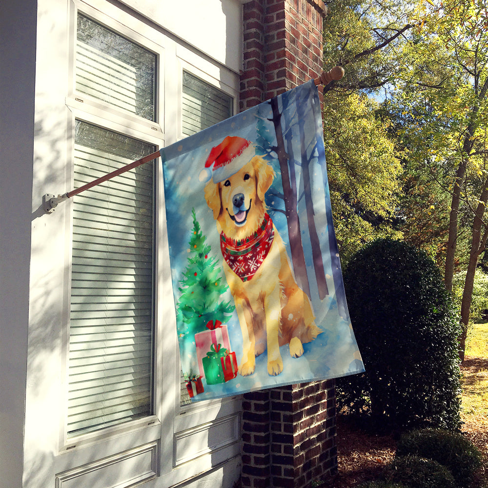 Golden Retriever Christmas House Flag