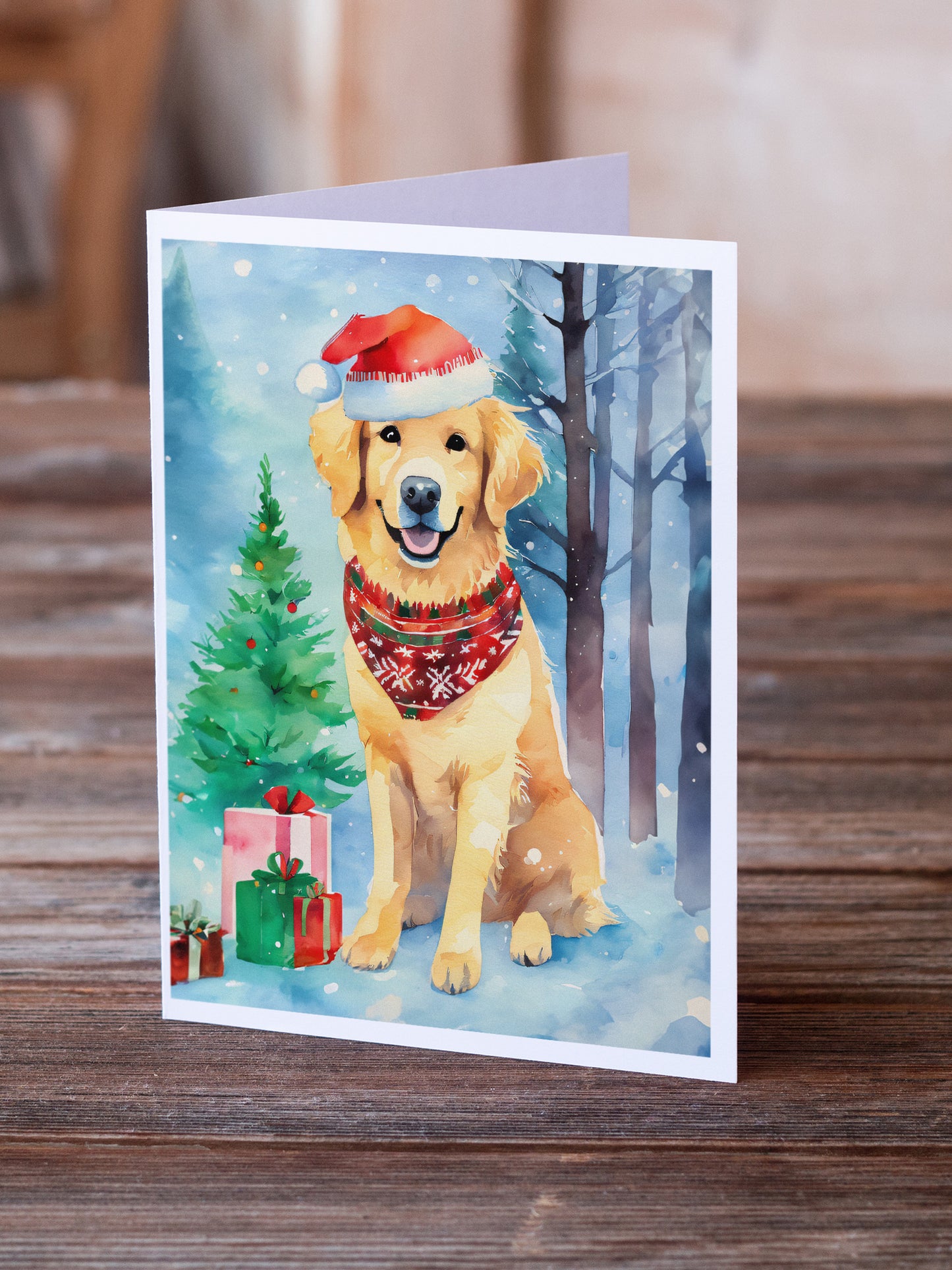 Golden Retriever Christmas Greeting Cards Pack of 8