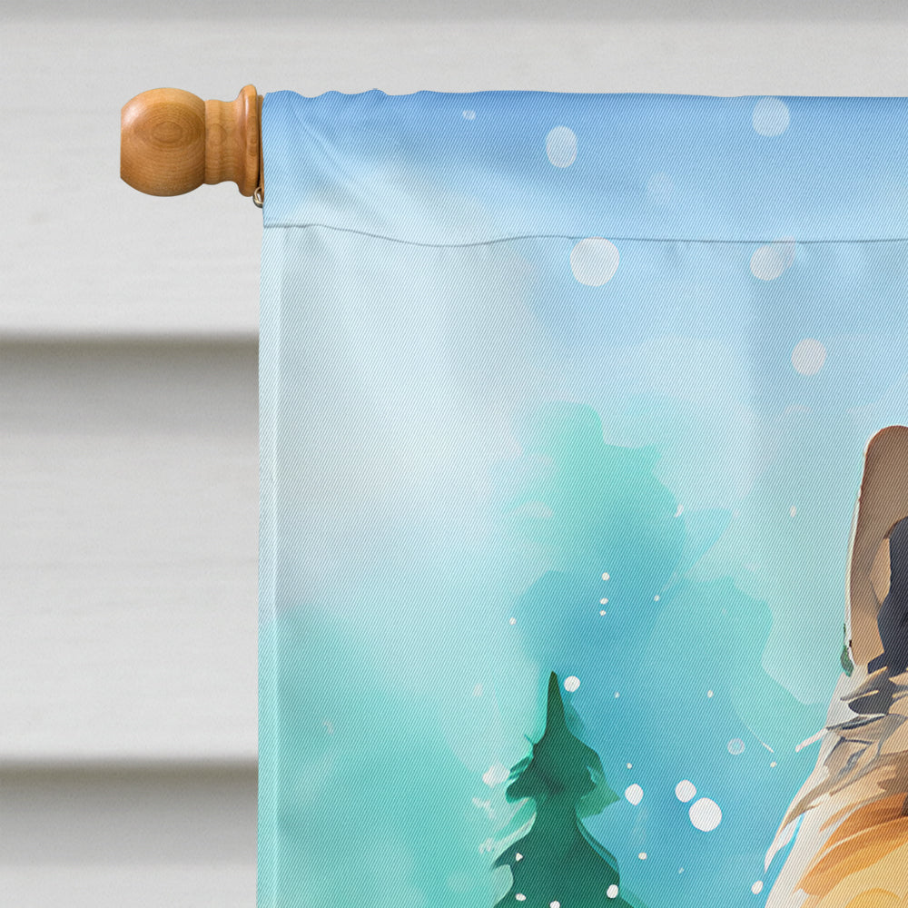 Keeshond Christmas House Flag