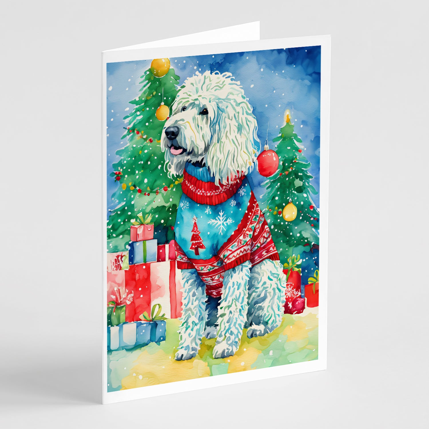 Buy this Komondor Christmas Greeting Cards Pack of 8