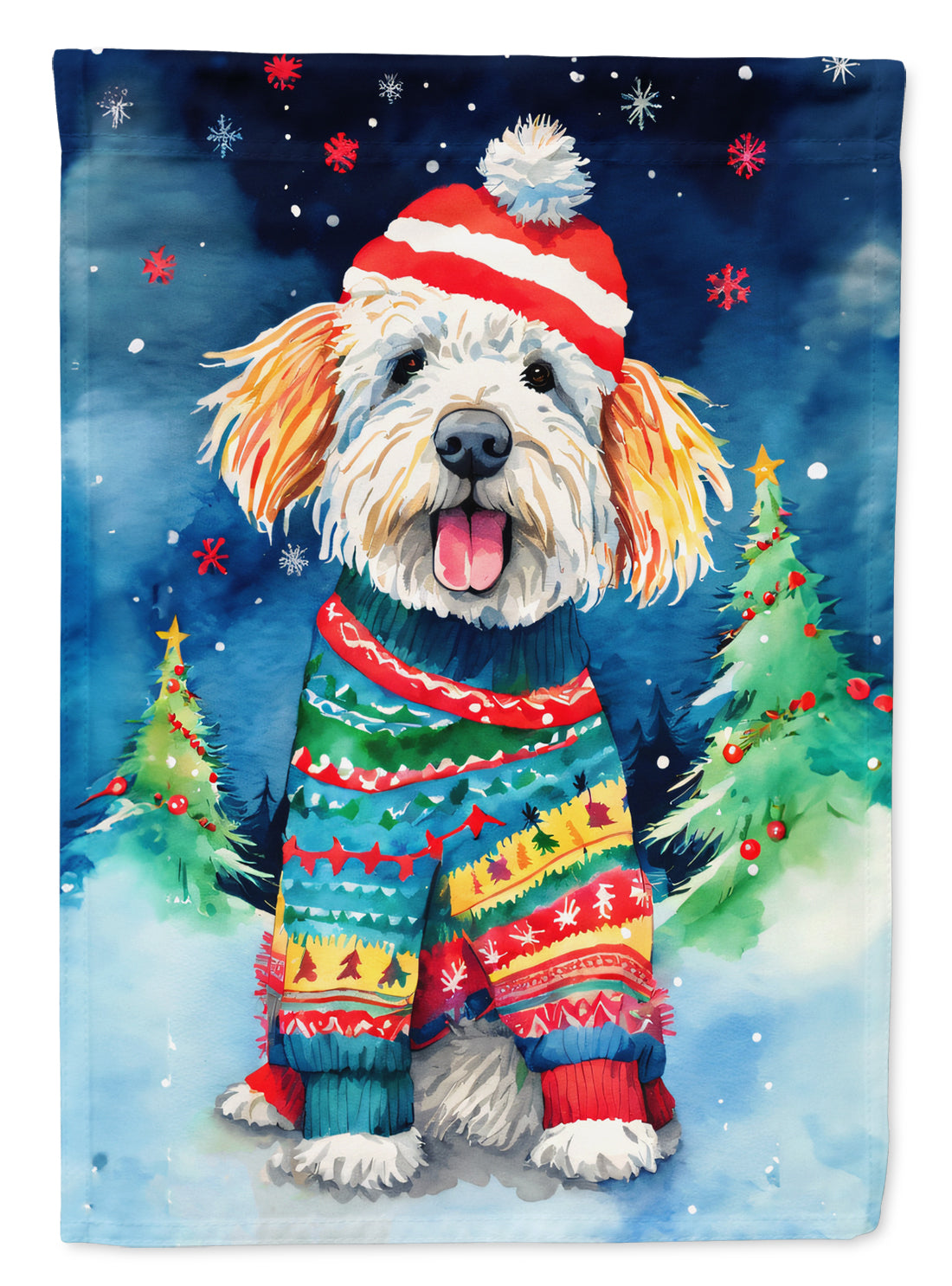 Buy this Komondor Christmas House Flag