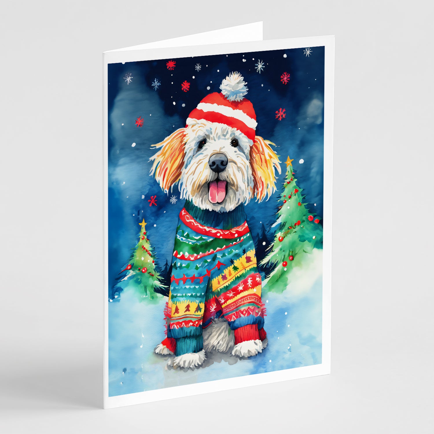Buy this Komondor Christmas Greeting Cards Pack of 8