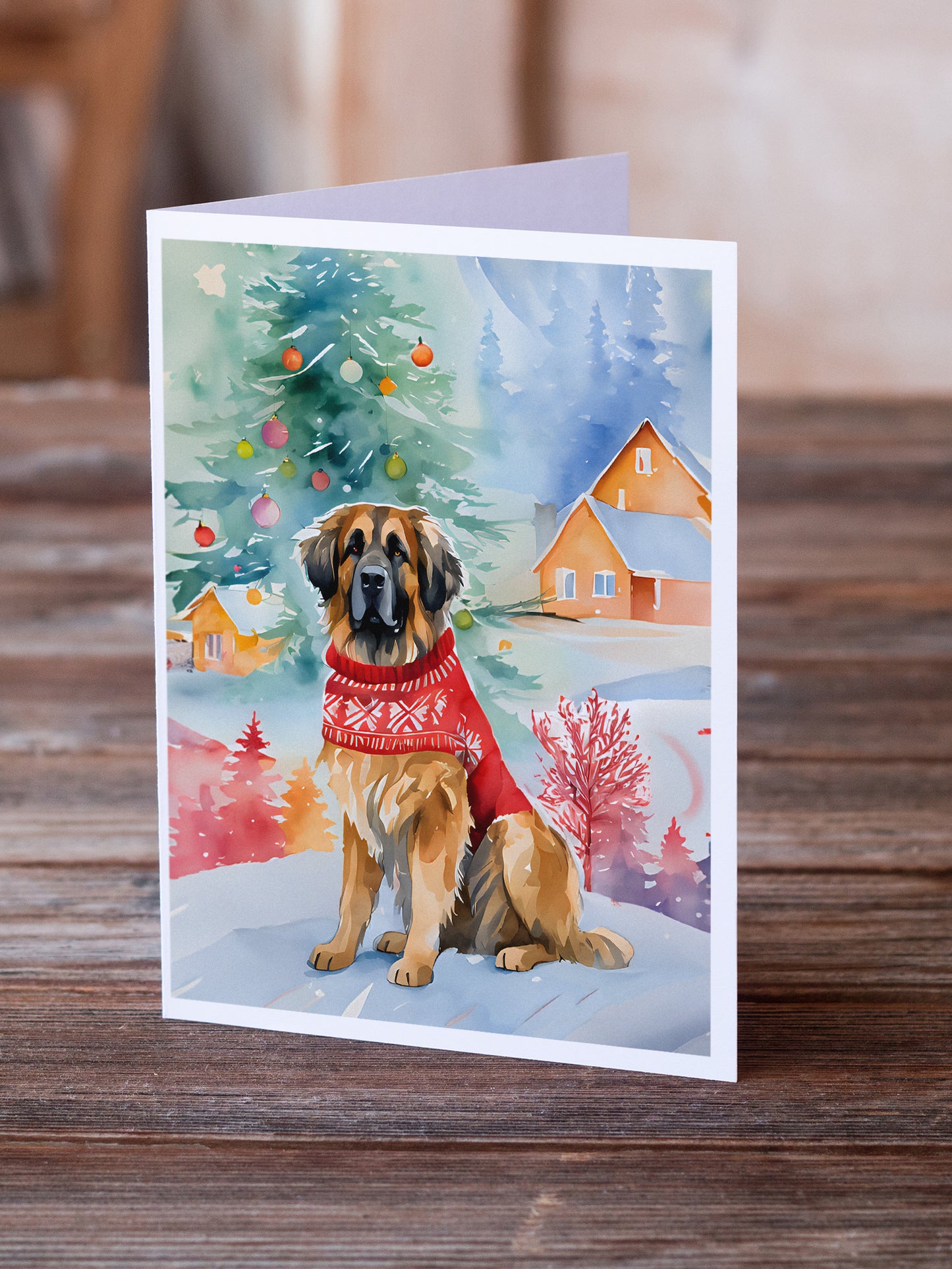 Leonberger Christmas Greeting Cards Pack of 8