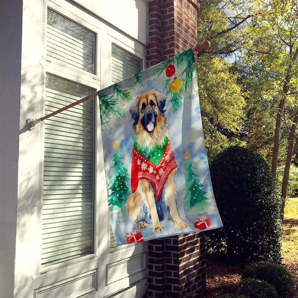 Leonberger Christmas House Flag