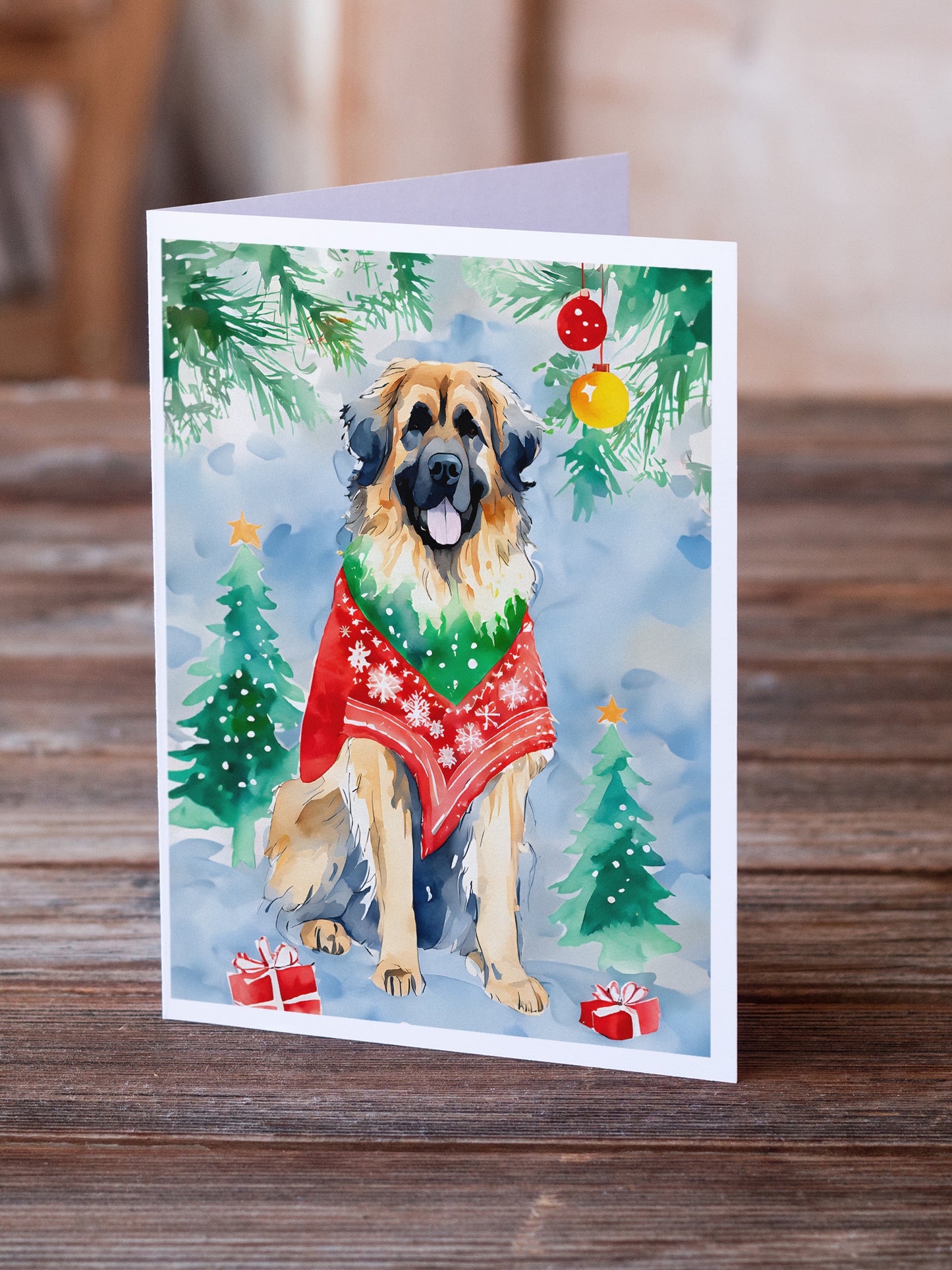 Leonberger Christmas Greeting Cards Pack of 8