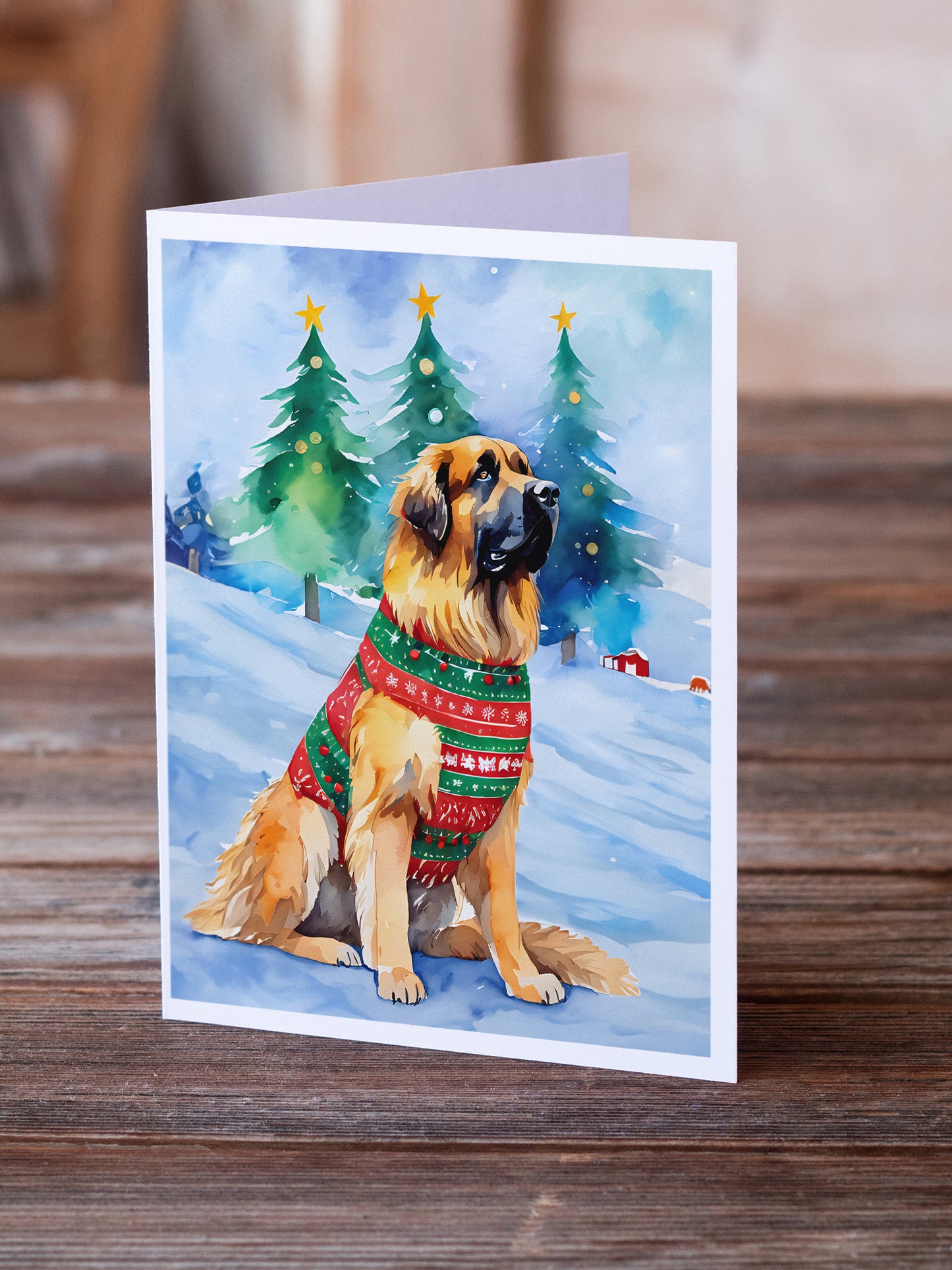 Leonberger Christmas Greeting Cards Pack of 8