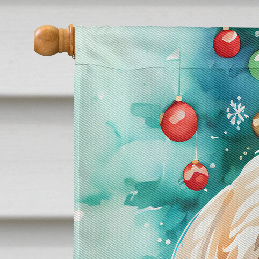 Lhasa Apso Christmas House Flag