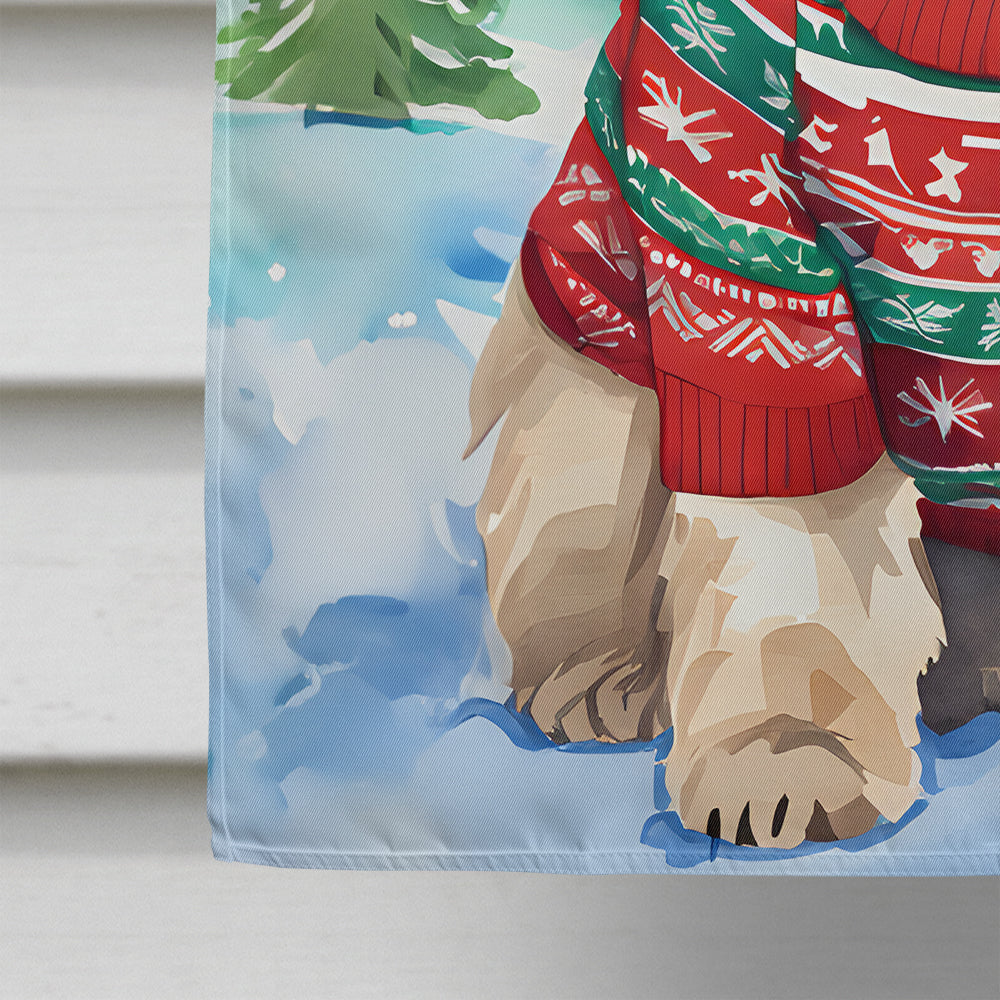 Lhasa Apso Christmas House Flag