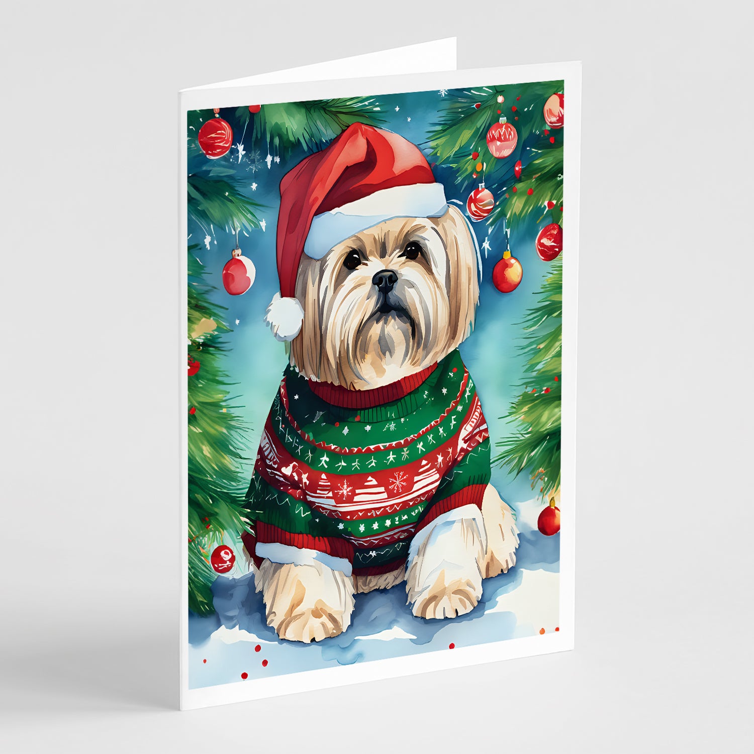 Buy this Lhasa Apso Christmas Greeting Cards Pack of 8
