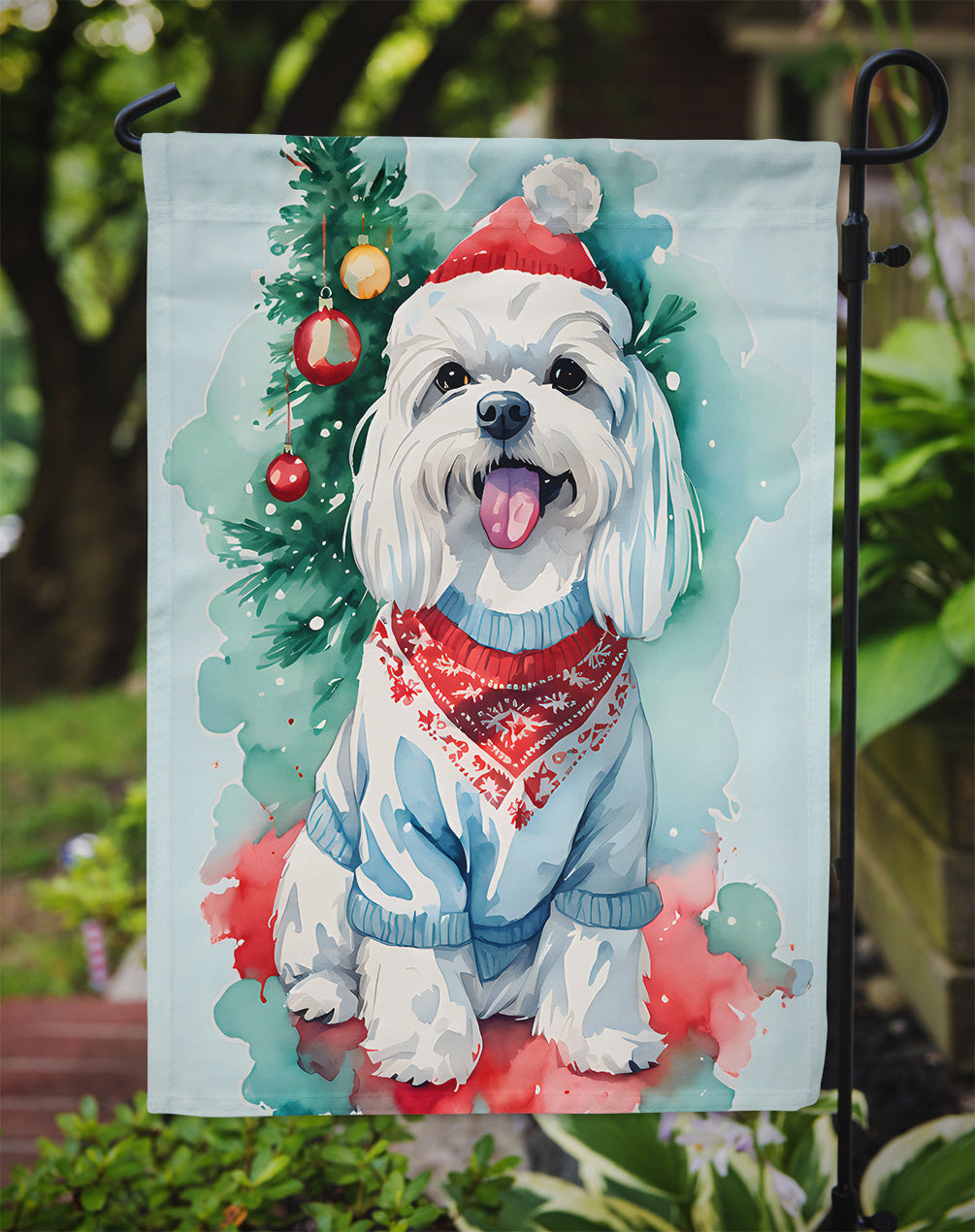 Maltese Christmas Garden Flag