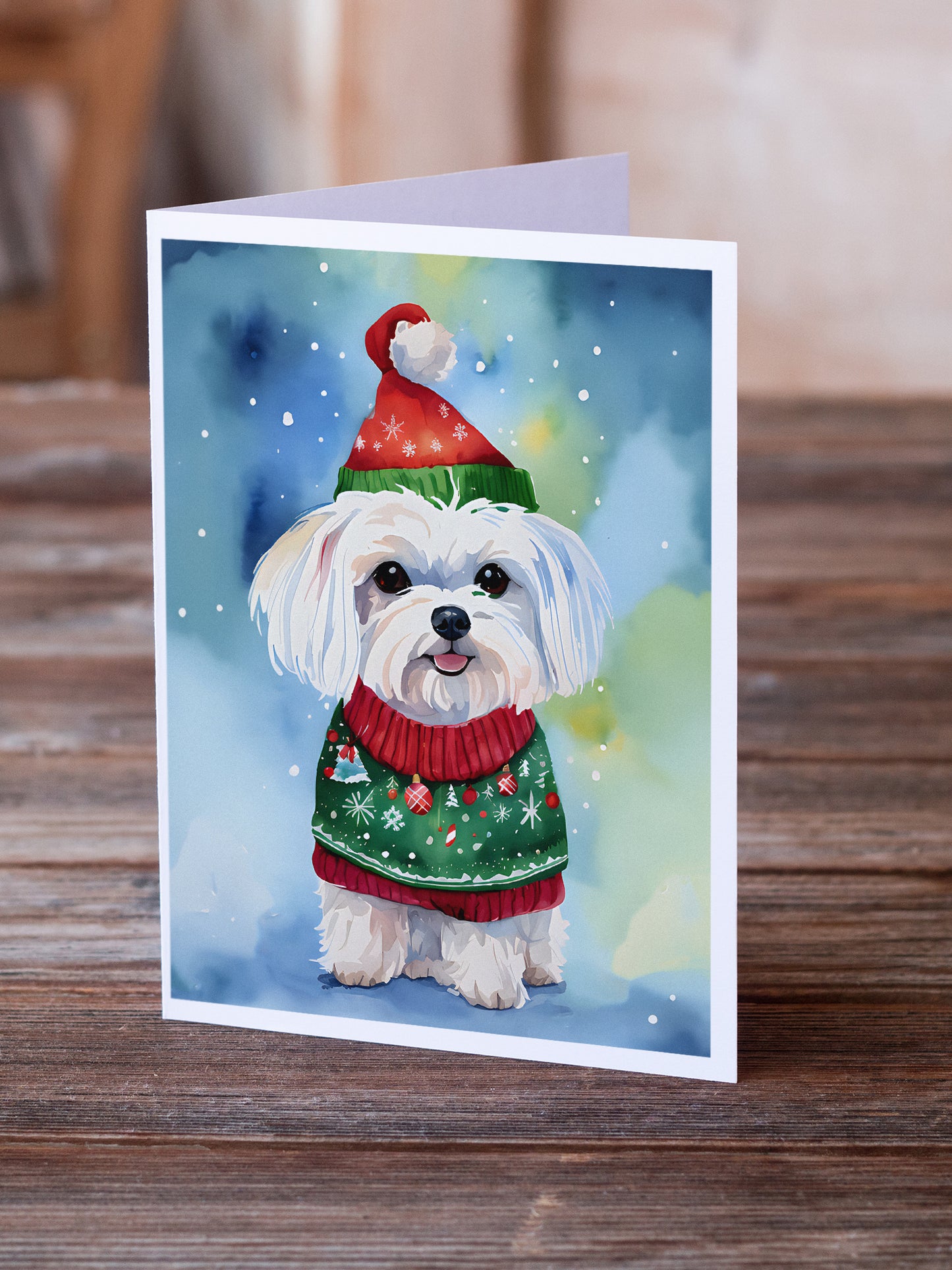 Maltese Christmas Greeting Cards Pack of 8