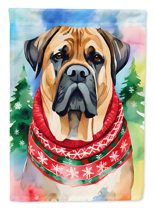 Buy this Mastiff Christmas House Flag